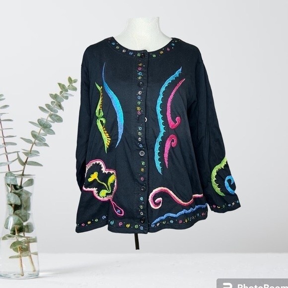 Michael Simon embroidered cardigan - Picture 1 of 8